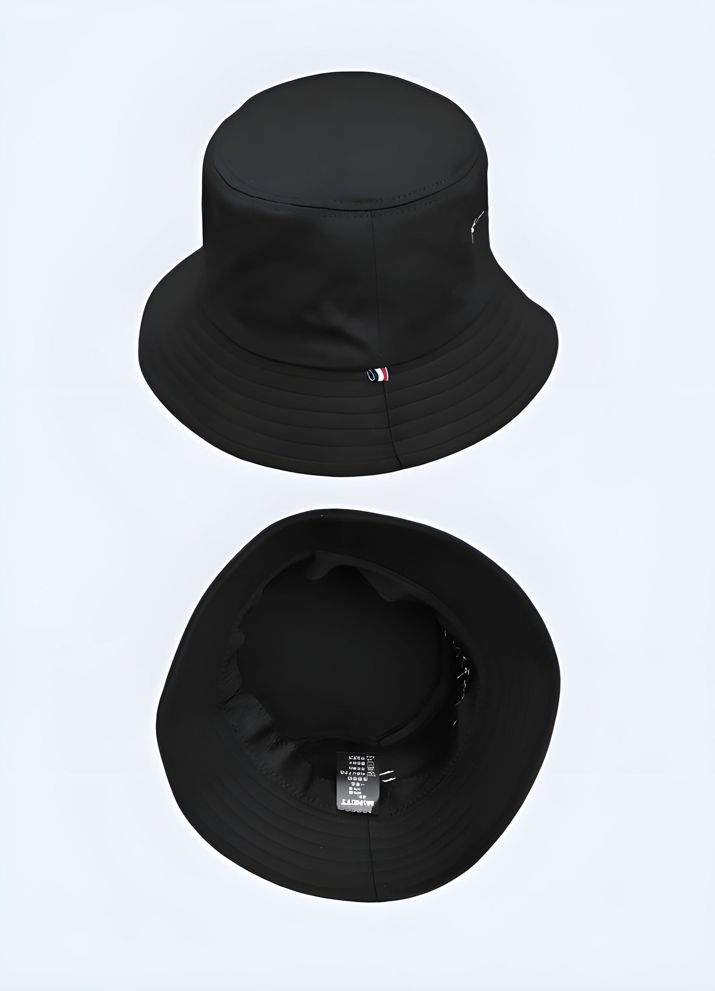 Japanese-style hat and backpack, inside and outside view, UK streetwear fashion.