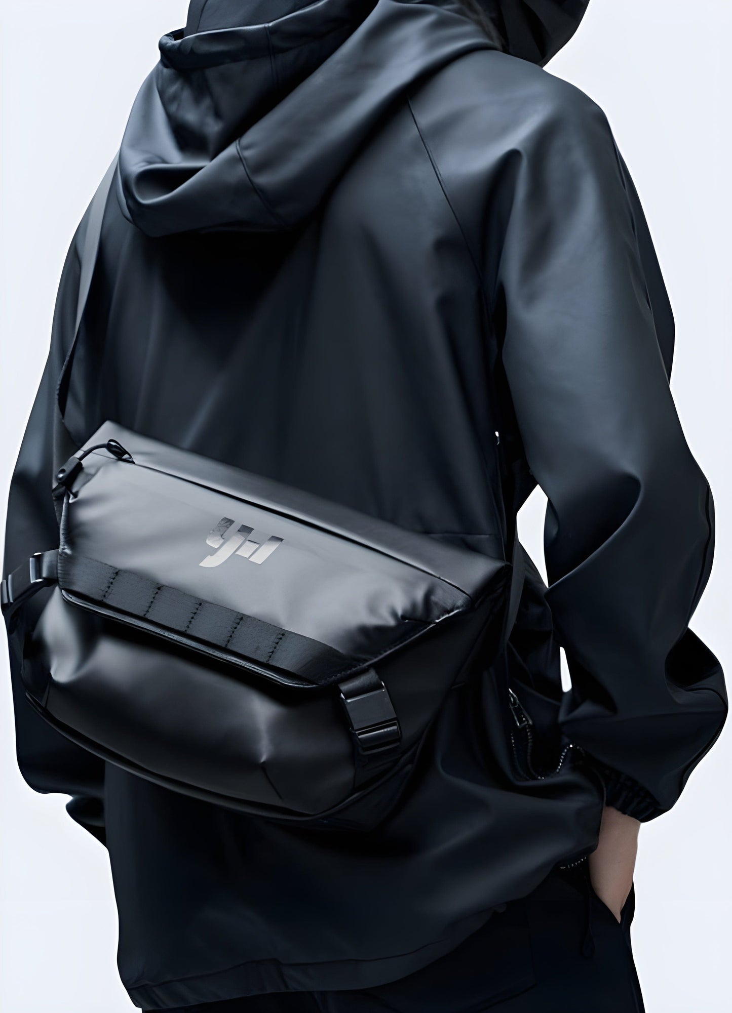 Japanese sling bag foldover flap closure japanese streetstyle UK.