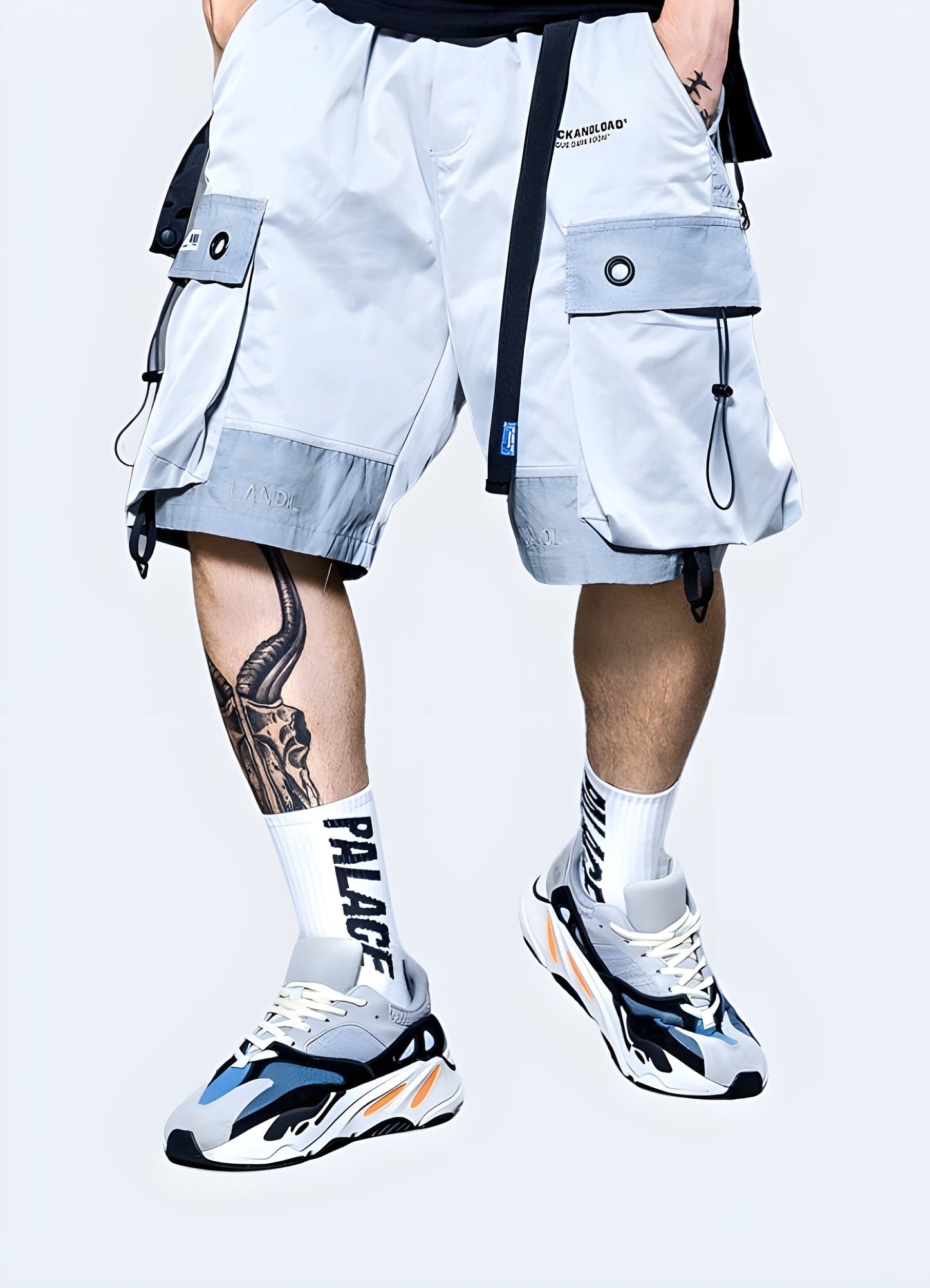 Front view of man wearing men's jogger shorts, showcasing the contemporary look and comfortable fit, perfect for everyday wear in the UK.