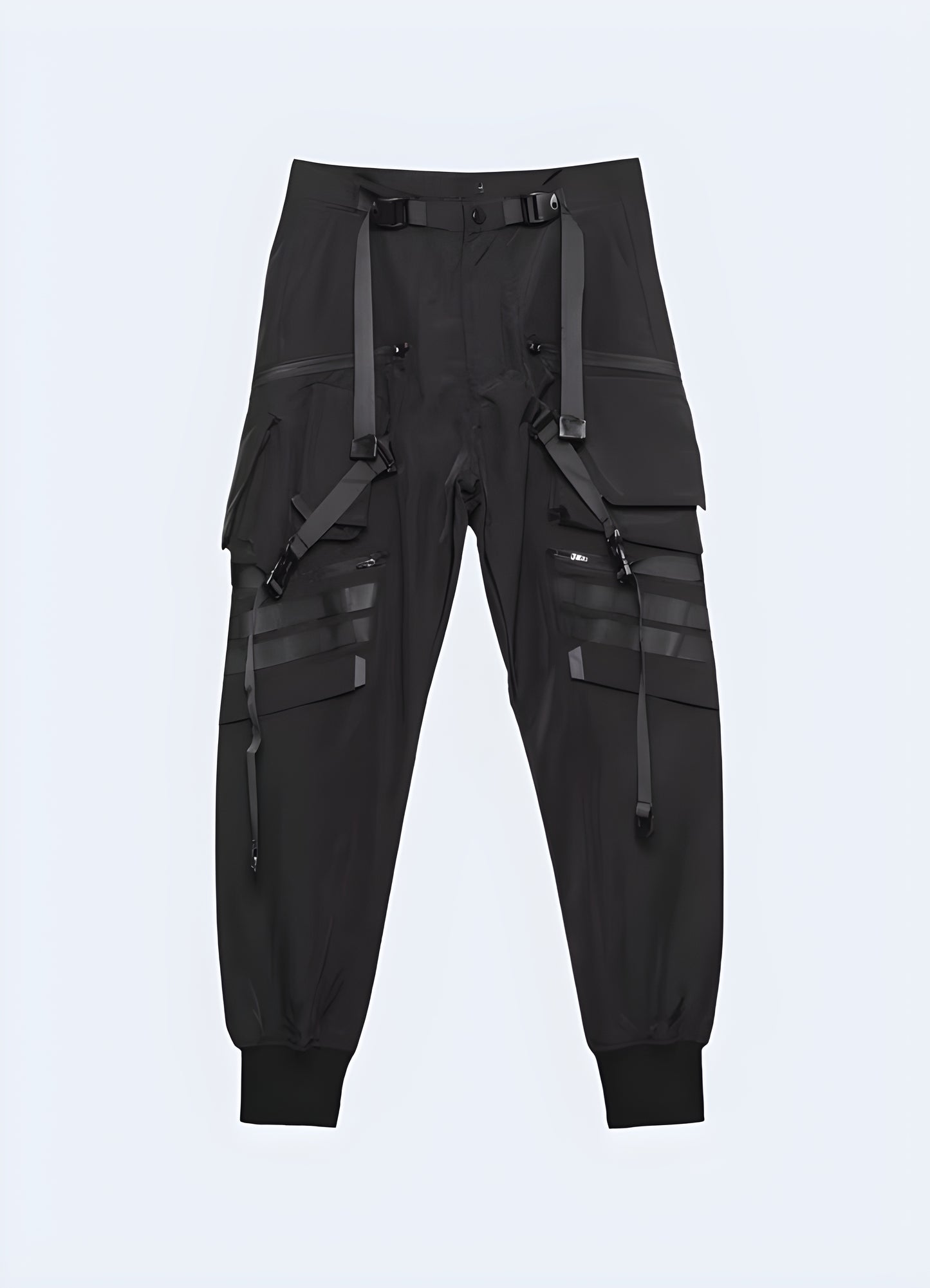 Futuristic pants, front view, modern and stylish design, available in the UK