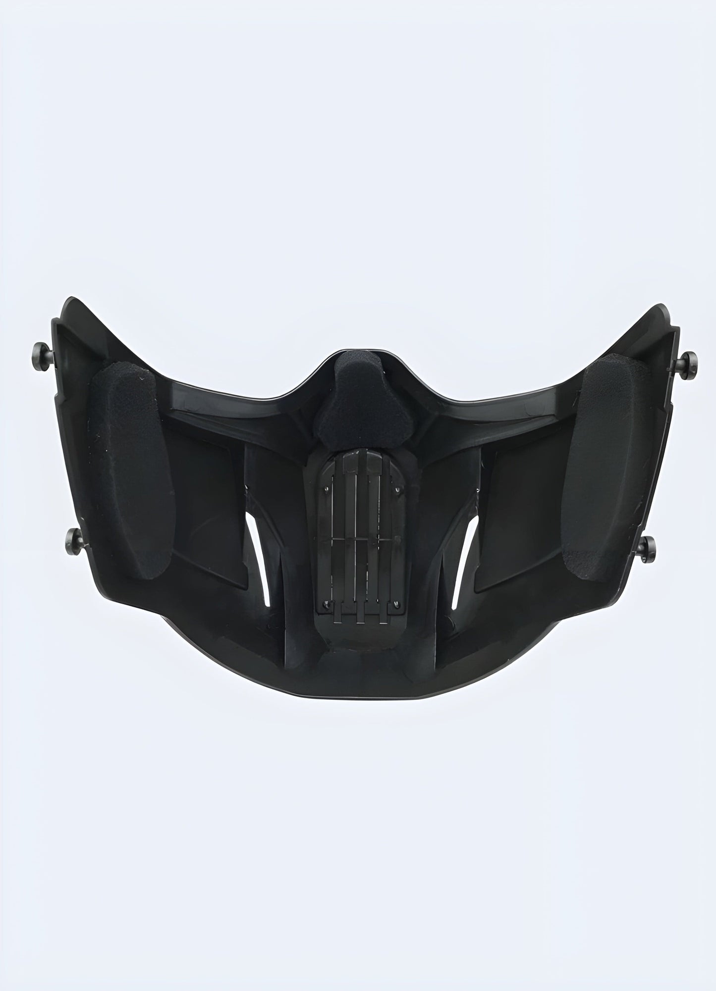 Back view of shadow infiltrator mask showing its ergonomic design and adjustable features.