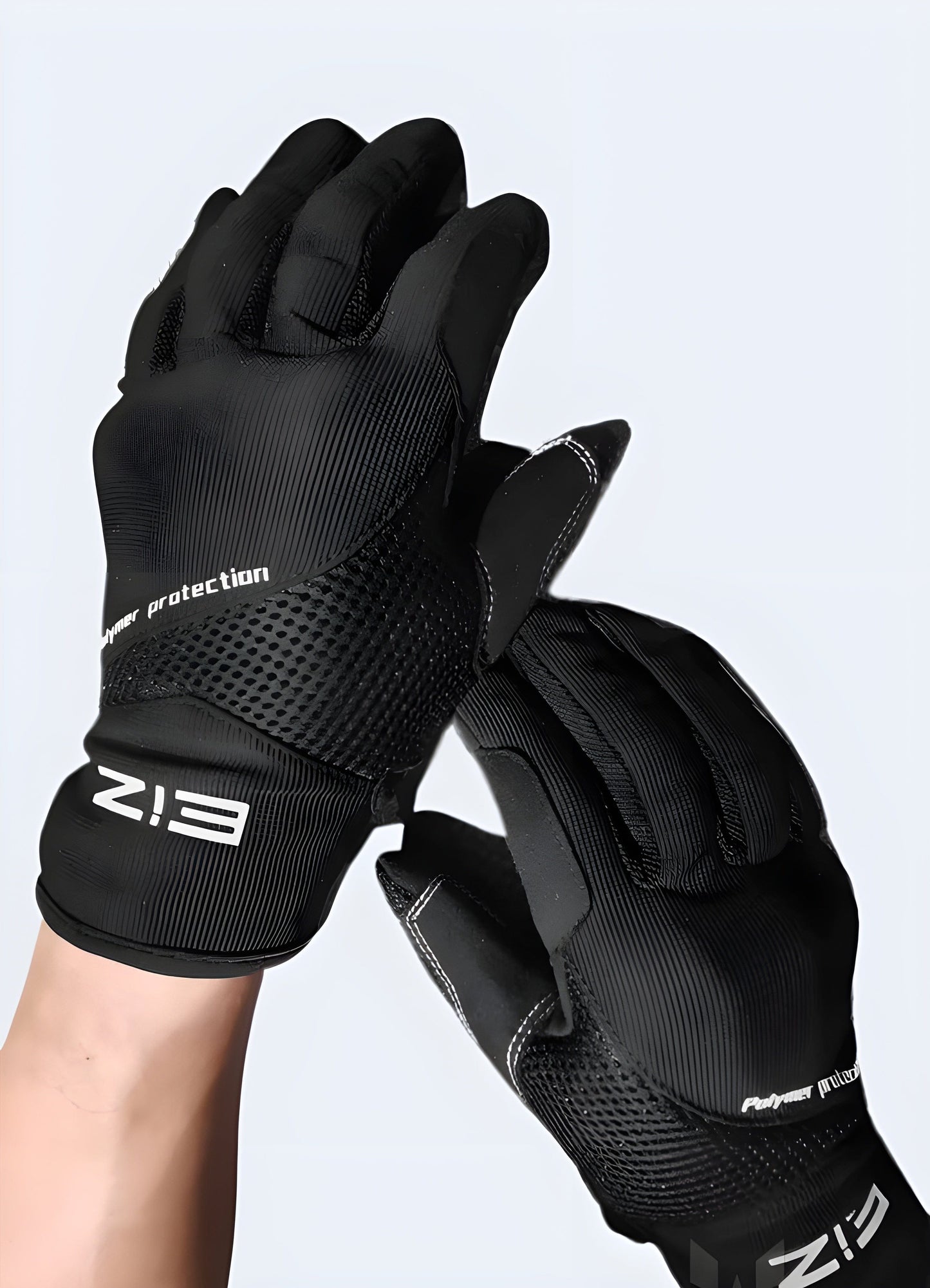 Close-up inside view of streetwear fingerless gloves, focusing on the palm and wrist areas. The gloves feature a soft inner lining for comfort and additional padding.