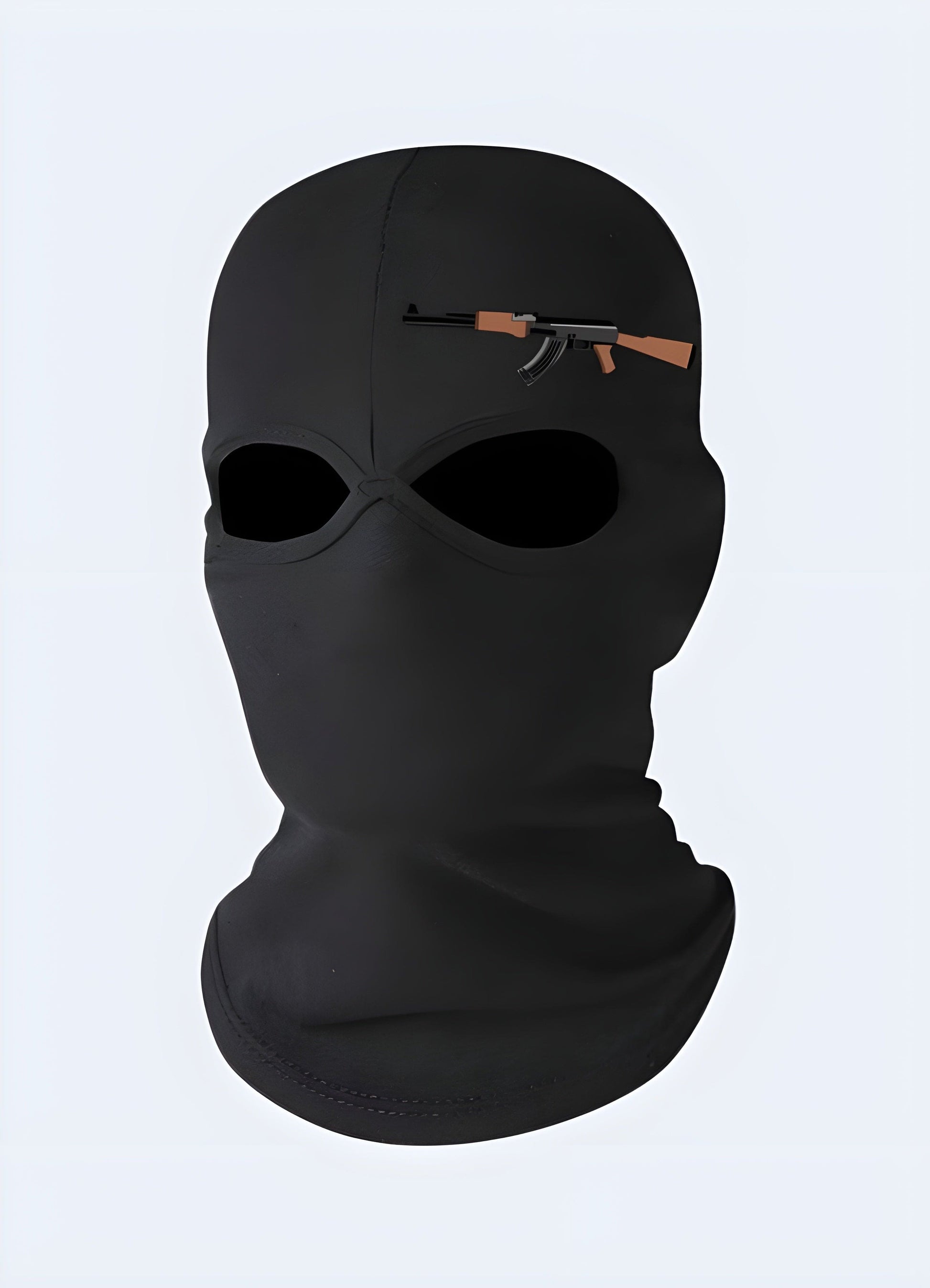 Front side view of AK-47 balaclava in standard design. Features durable material and secure fit for outdoor activities.