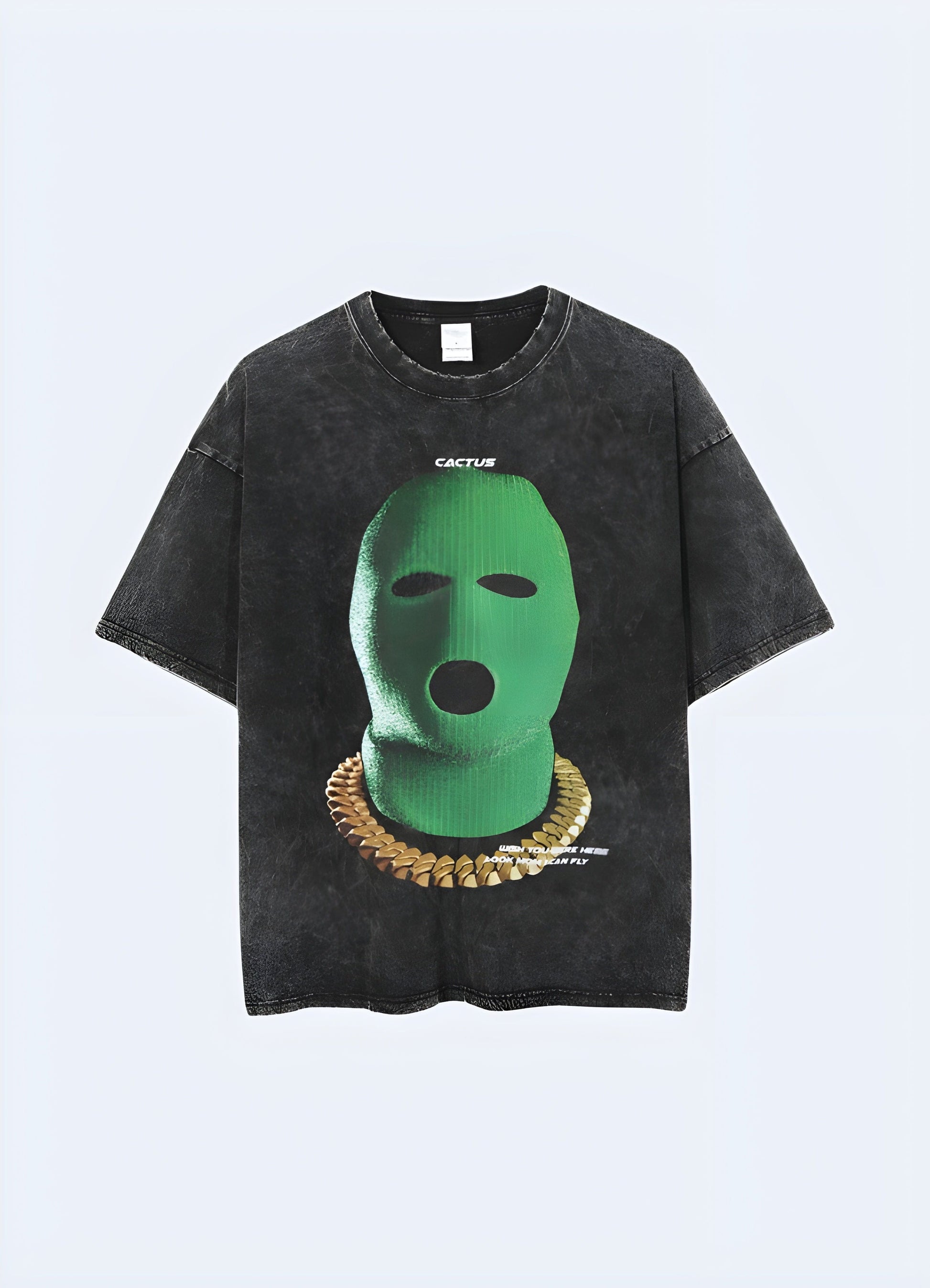 Trendy balaclava-inspired shirt with a unique and edgy design, perfect for fashion-forward individuals seeking a bold look in the UK.