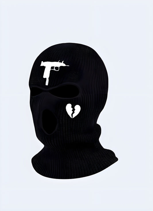 Balaclava featuring Uzi design, ideal for tactical use and outdoor activities.