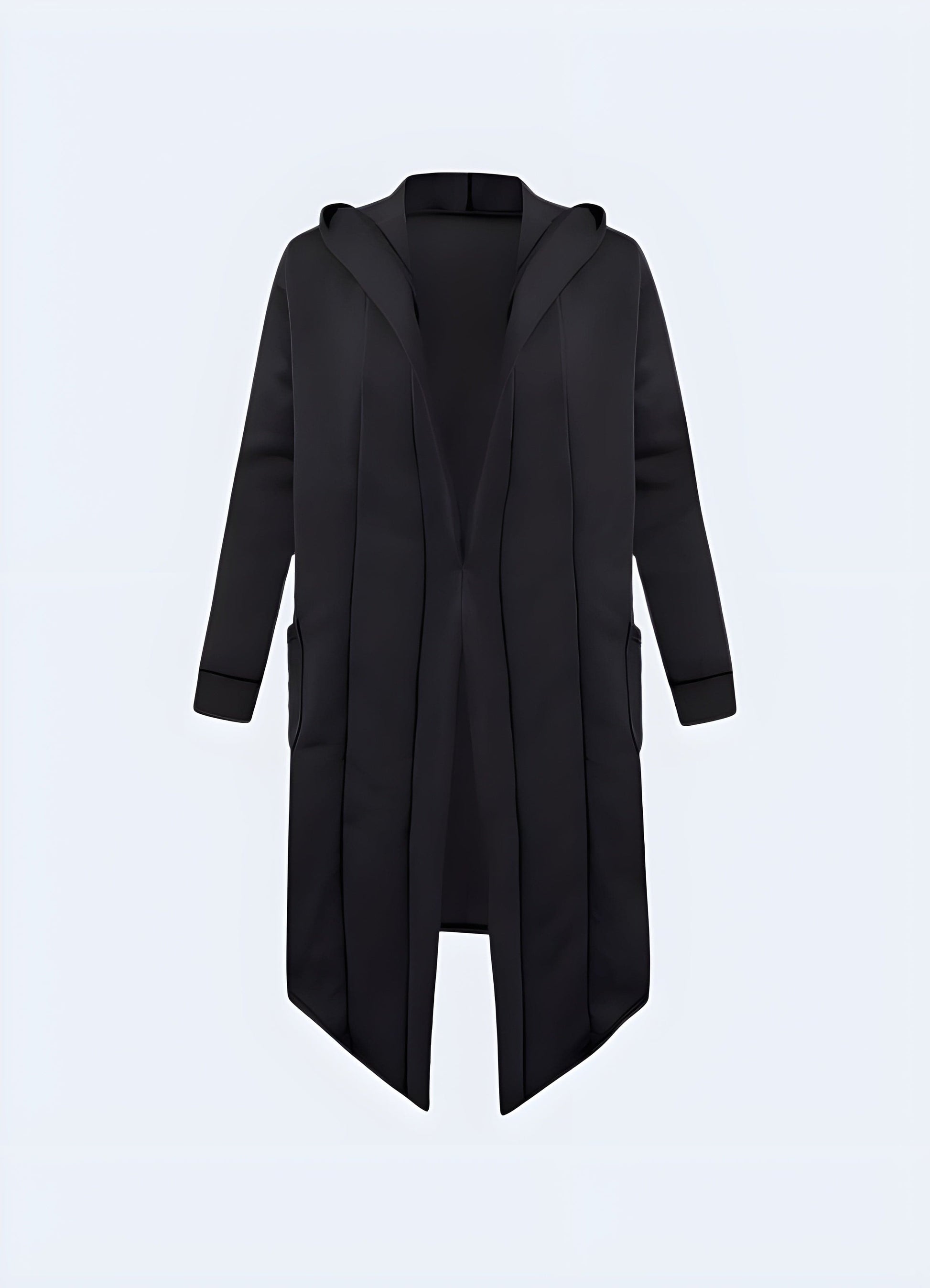 Front view of a batwing cape poncho, showcasing the unconventional silhouette and flowing fabric, ideal for the UK fashion-forward individual.