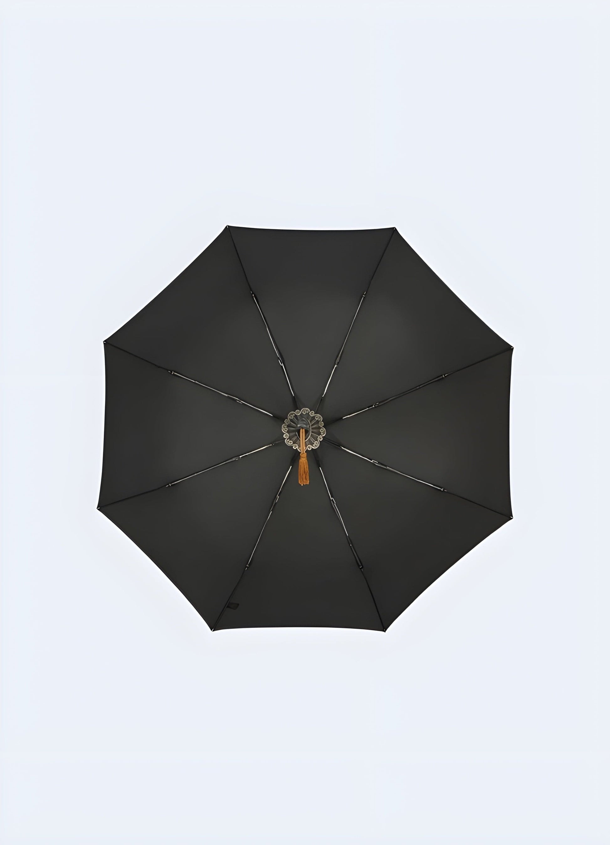 Front view of the short umbrella knife traditional, highlighting the sword-style handle and durable canopy, available in the UK.