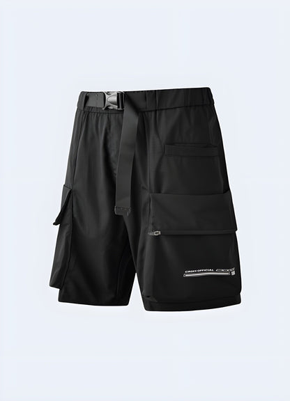 Versatile black cargo shorts for man, perfect for casual outings and outdoor adventures in the UK.