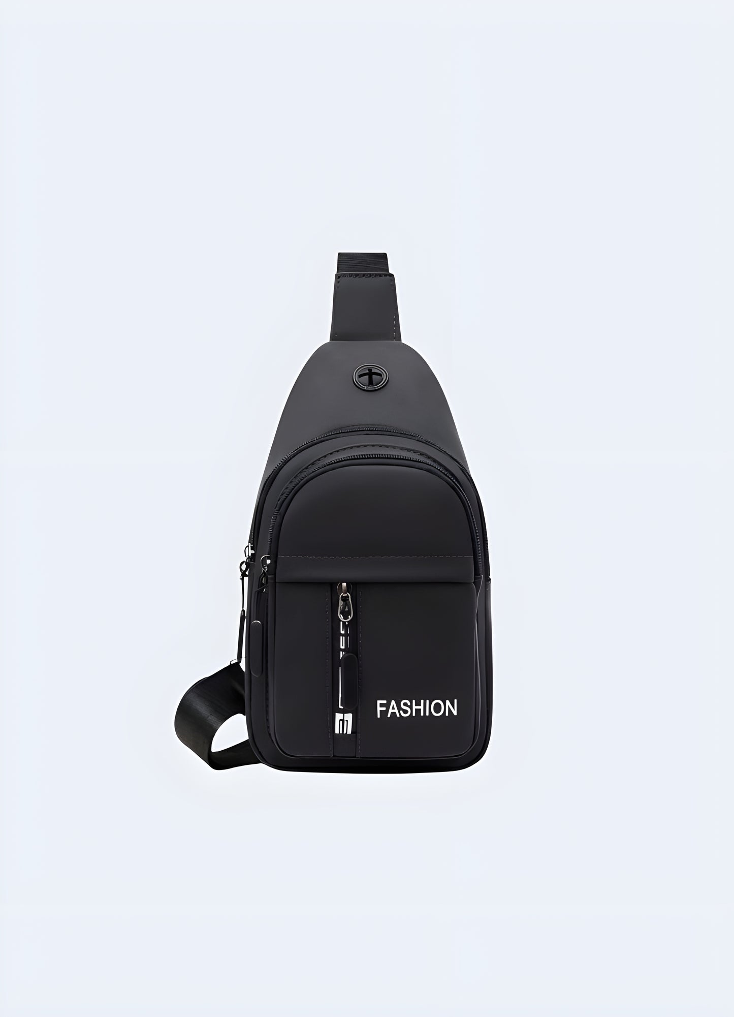Black cross chest bag, UK. Sleek and practical accessory.