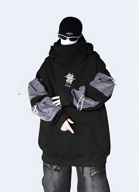 Trendy black hoodie perfect for streetwear fashion in the UK.