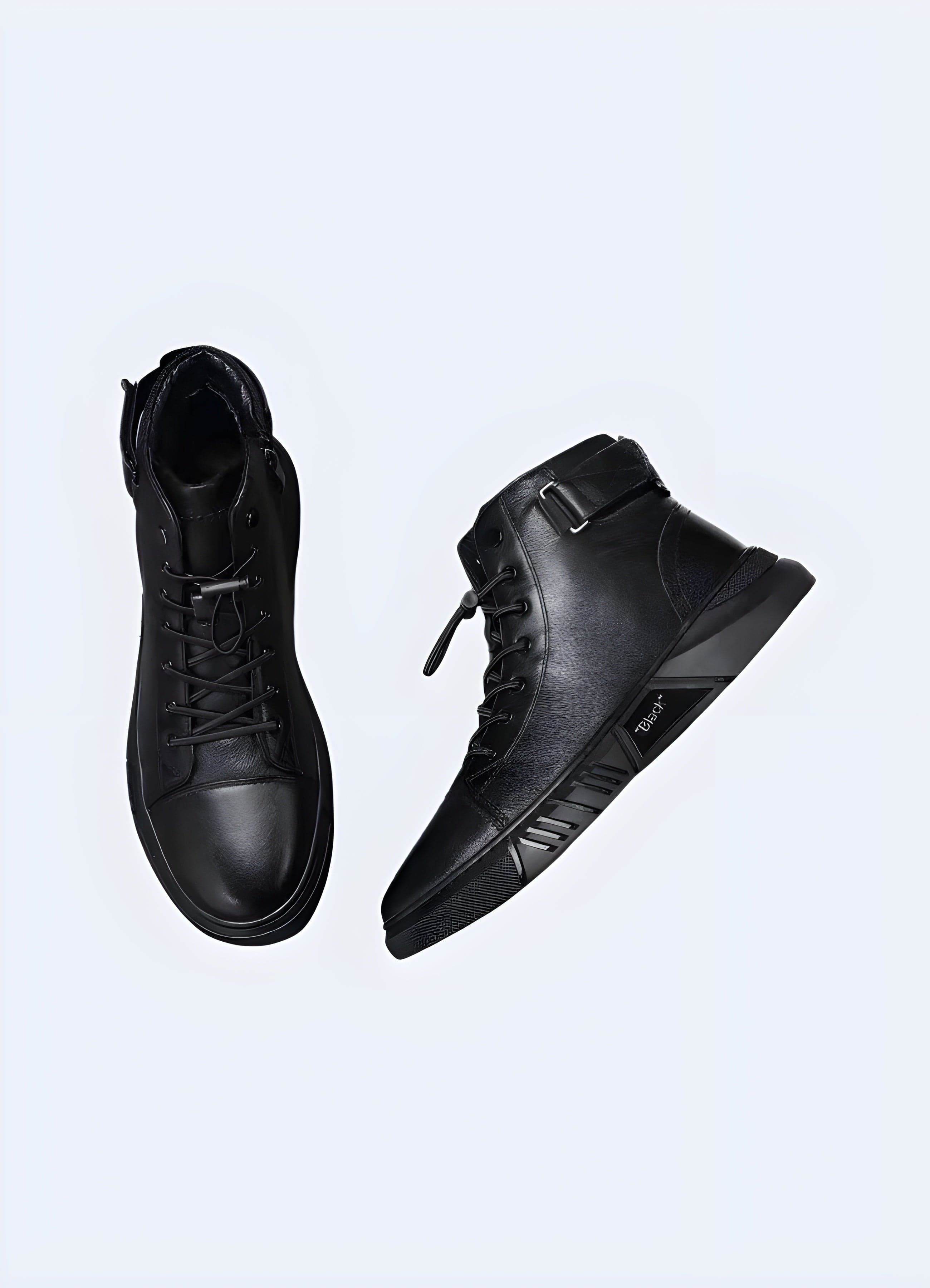 Black leather low tops best sale