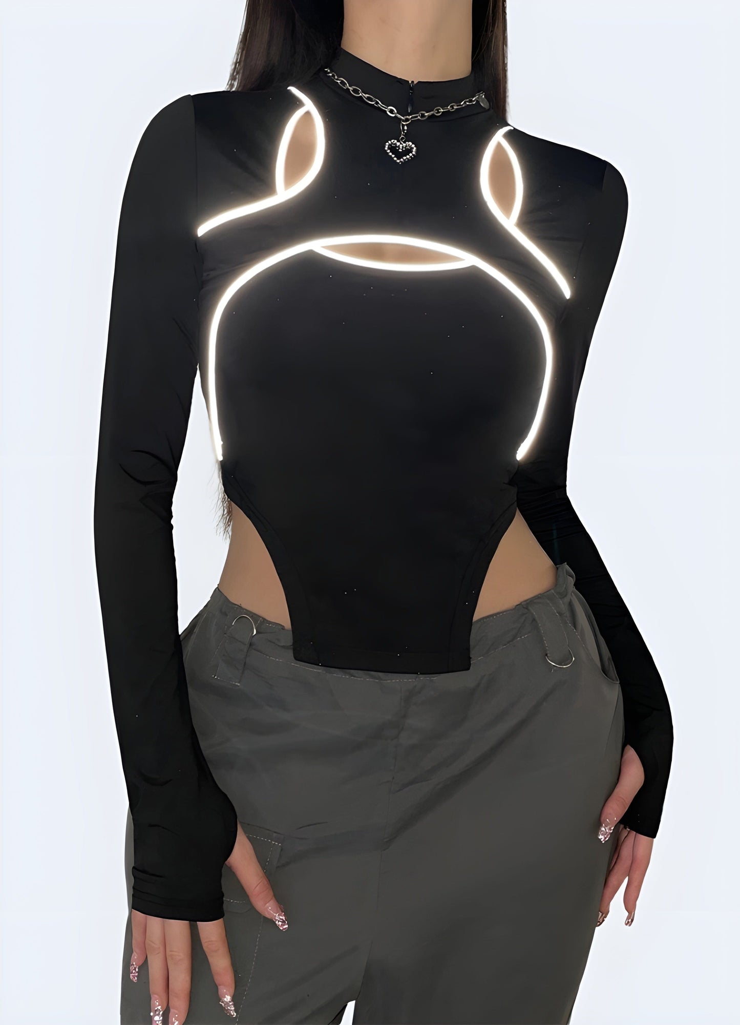 Sleek black turtleneck bodysuit, perfect for creating a sophisticated and versatile look for UK fashion enthusiasts.