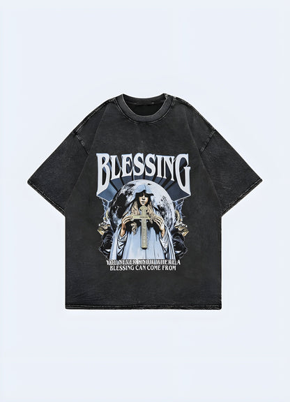 Stylish blessing t-shirt with a positive and uplifting message, perfect for spreading good vibes and showcasing your faith in the UK.