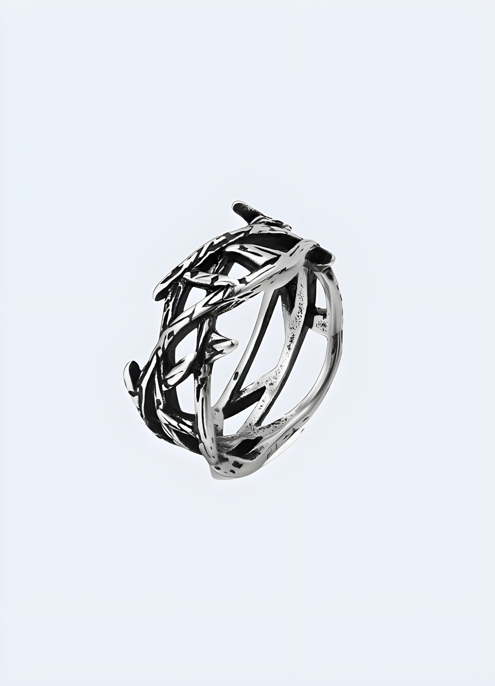 The branch ring is modeled in a front-side view, highlighting the intricate branch design, ideal for nature enthusiasts.