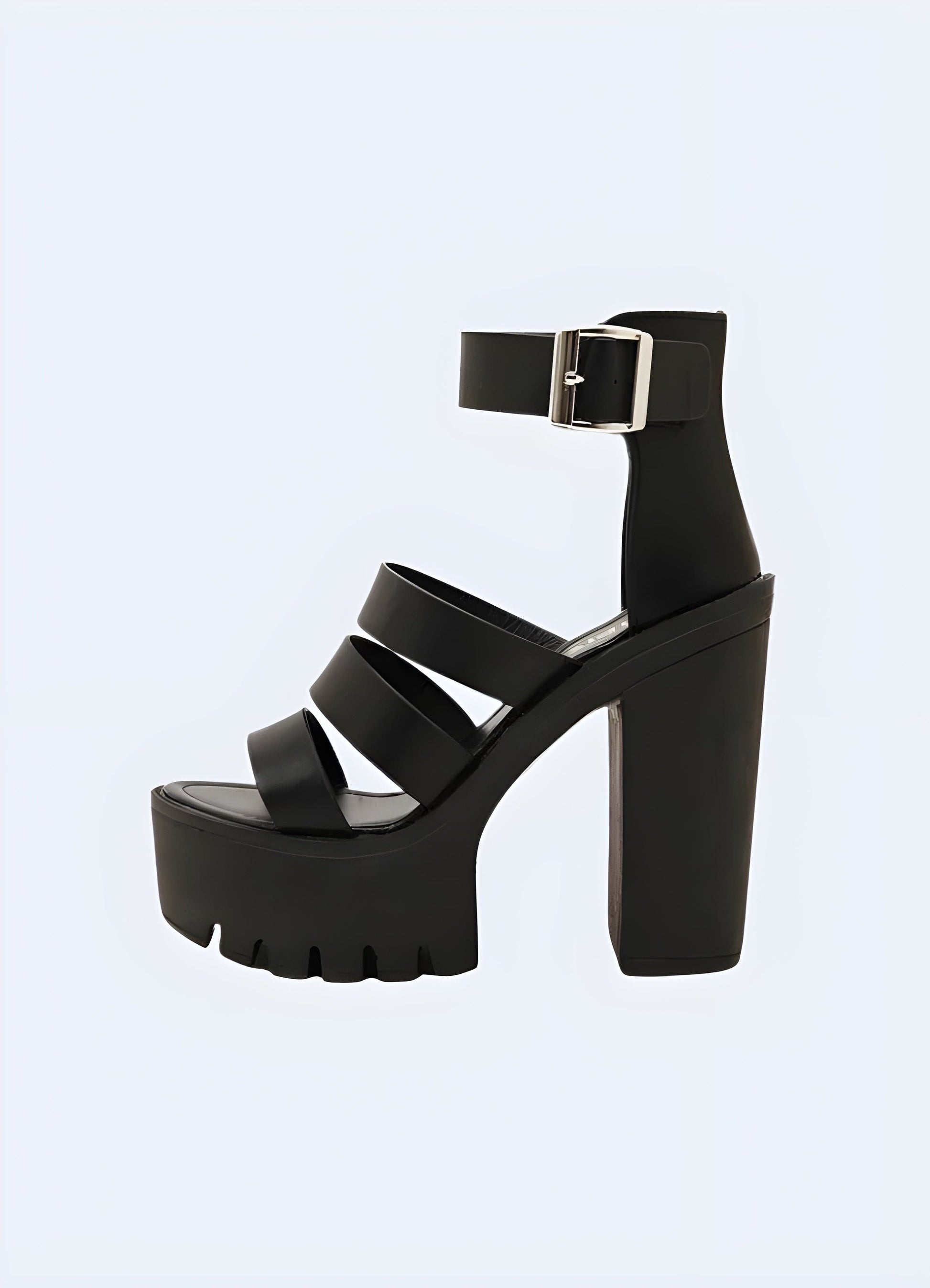 Chunky sandals with an ankle strap, offering a perfect blend of style, comfort, and support, ideal for adding a bold touch to any summer outfit.