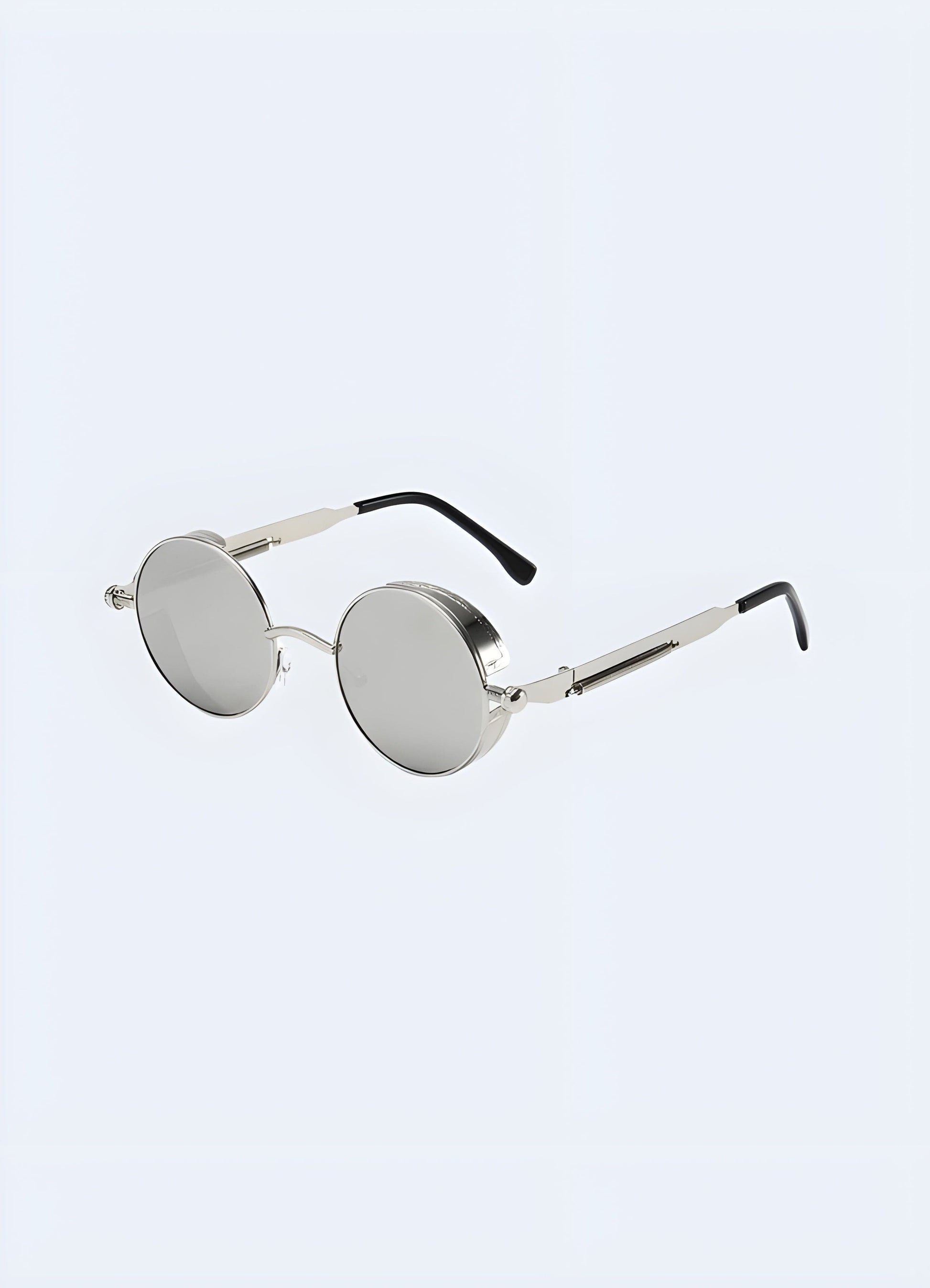 Step back in time with the circle retro sunglasses silver grey UK. 