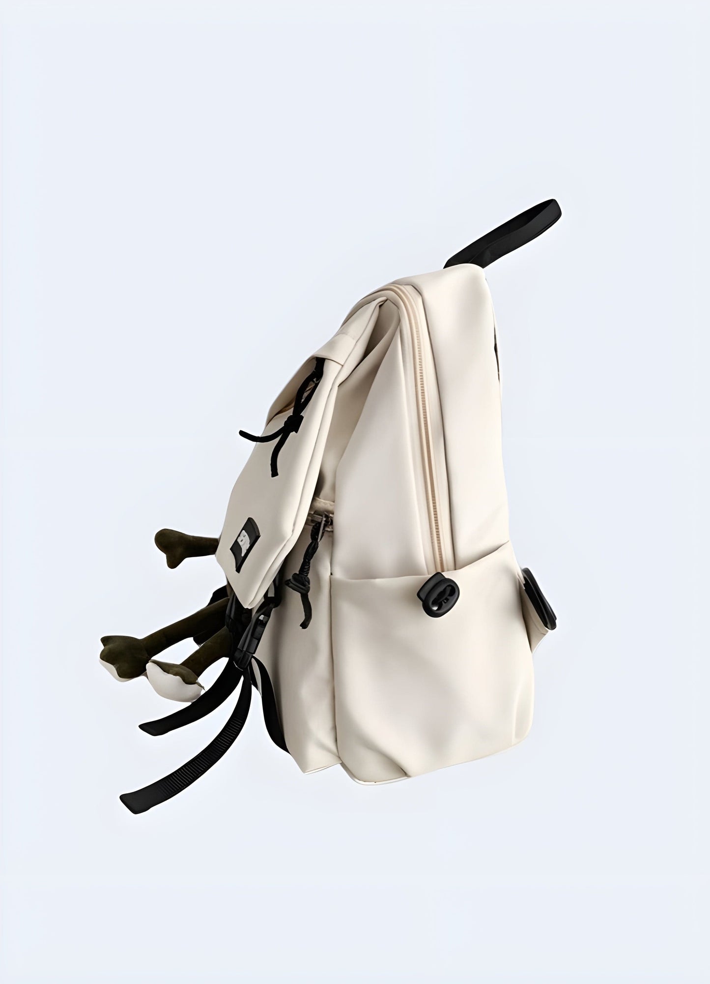 Back view of a model displaying a white crossbody chest bag, highlighting its stylish design in the UK.