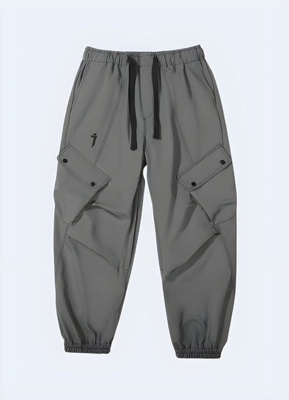 Fashionable dark grey cargo trousers available in the UK, offering a sleek and modern take on the classic utility-inspired design for a stylish and practical look.