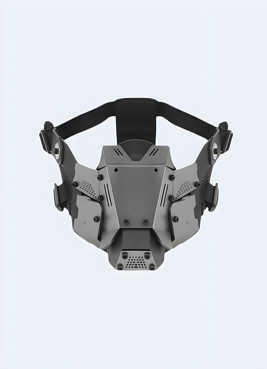 This avant-garde mask boasts futuristic aesthetics and a comfortable, breathable design UK.