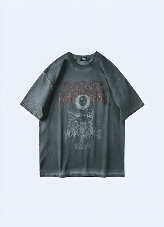 Edgy grunge t-shirt with a distressed and worn look, perfect for fans of alternative fashion in the UK.