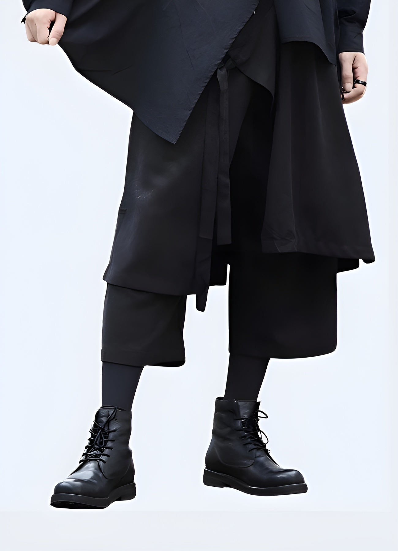 Trendy hakama pants for streetwear fashion in the UK, combining traditional Japanese style with modern urban aesthetics for a unique and eye-catching look.