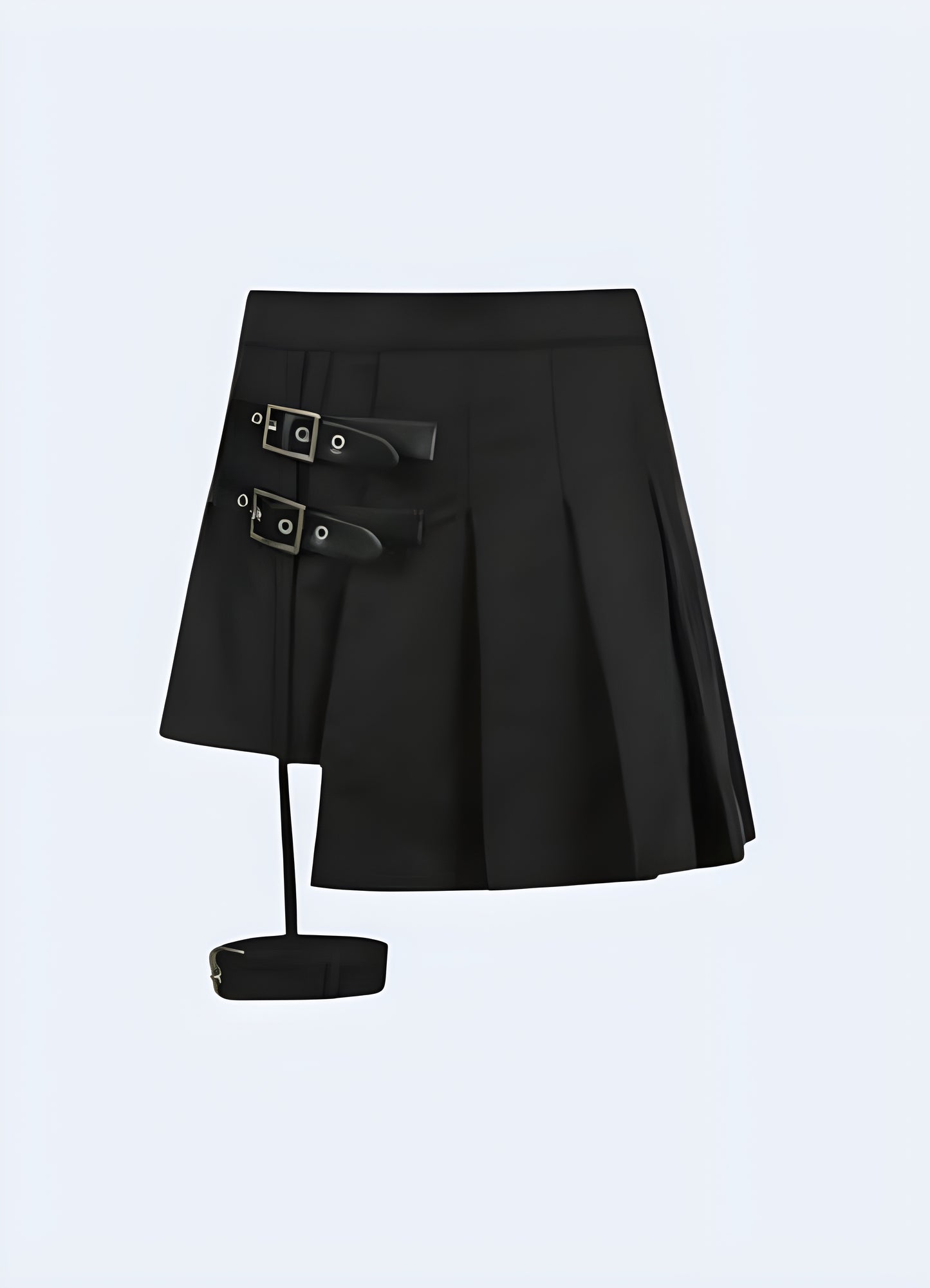 Front view of a high-waisted pleated skirt, emphasizing its classic design and versatile nature, perfect for various occasions and outfits in the UK.