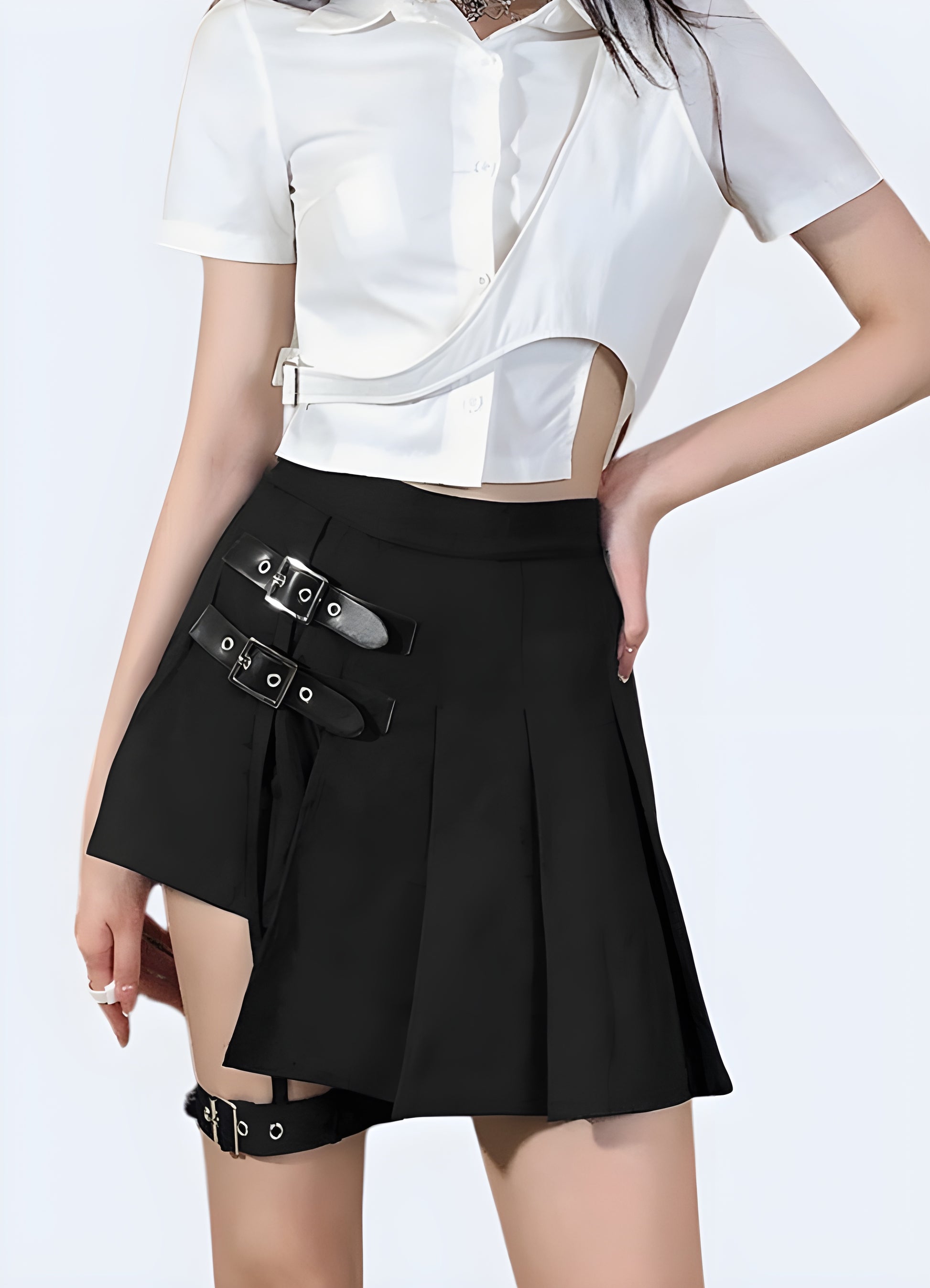 Elegant high-waisted pleated skirt, offering a timeless and sophisticated look for fashion-conscious women in the UK.