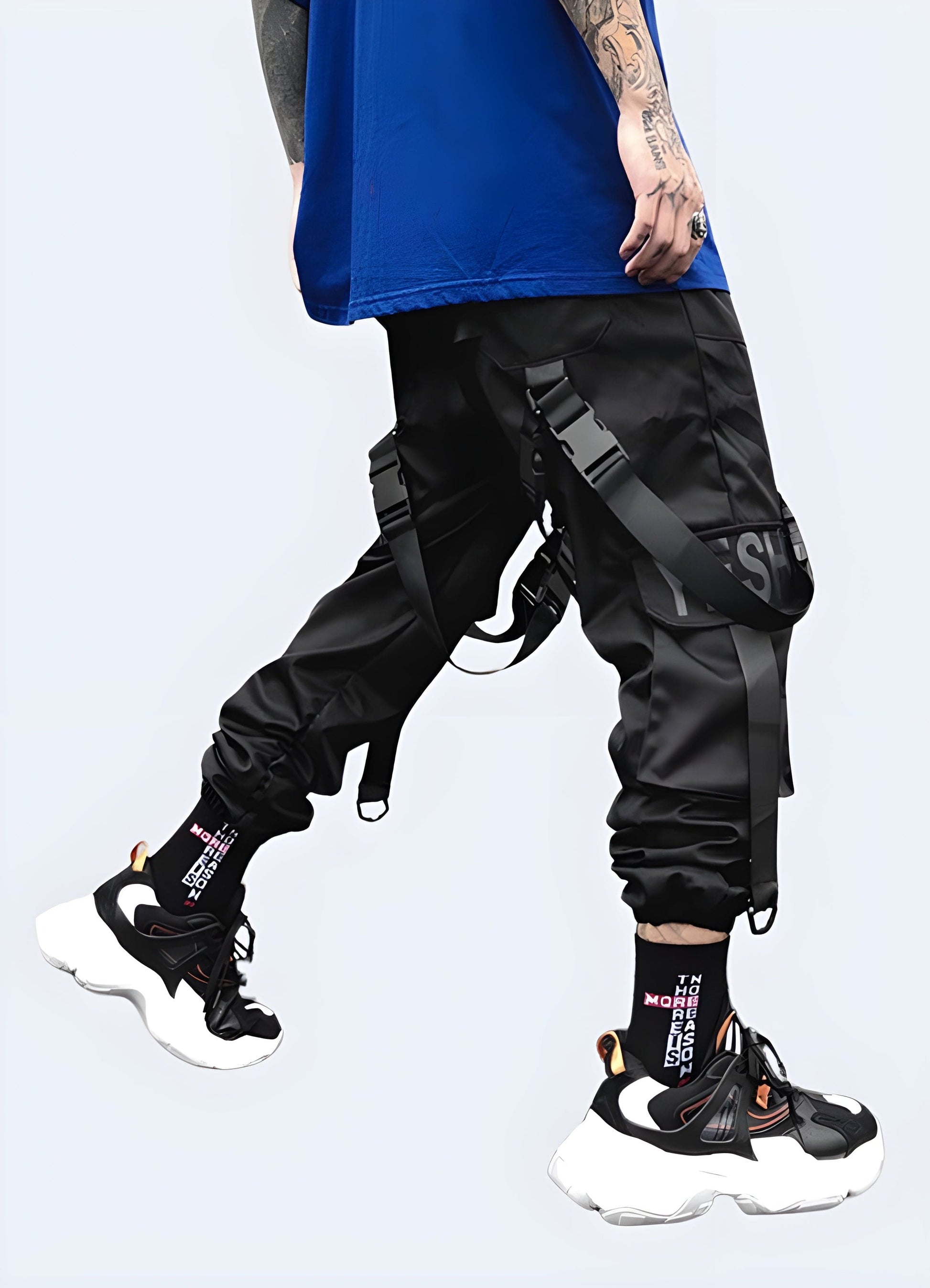 Black Jogger Cargo Pants - Main Image