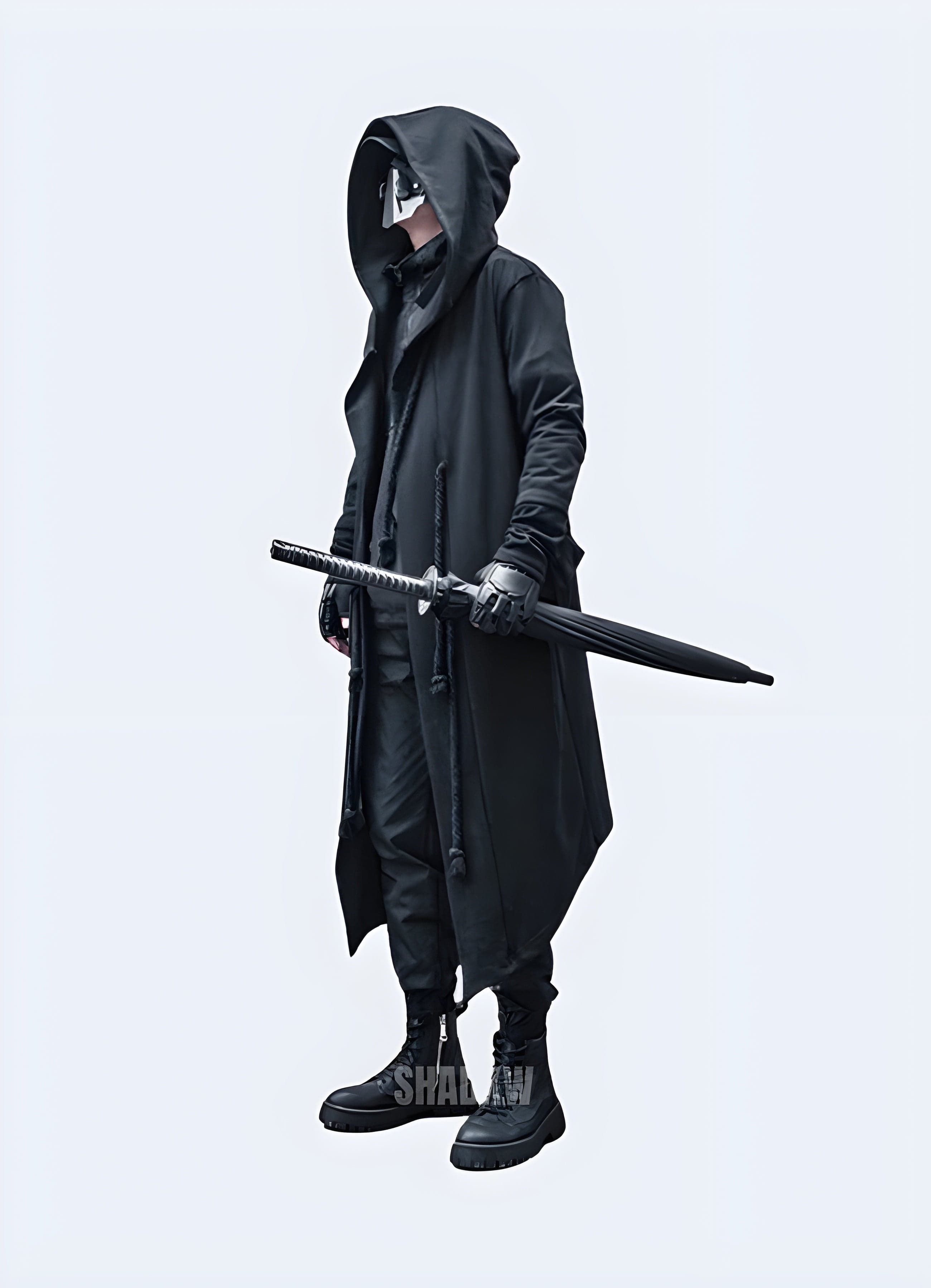 Hooded Technical Cloak – Blackout Techwear UK