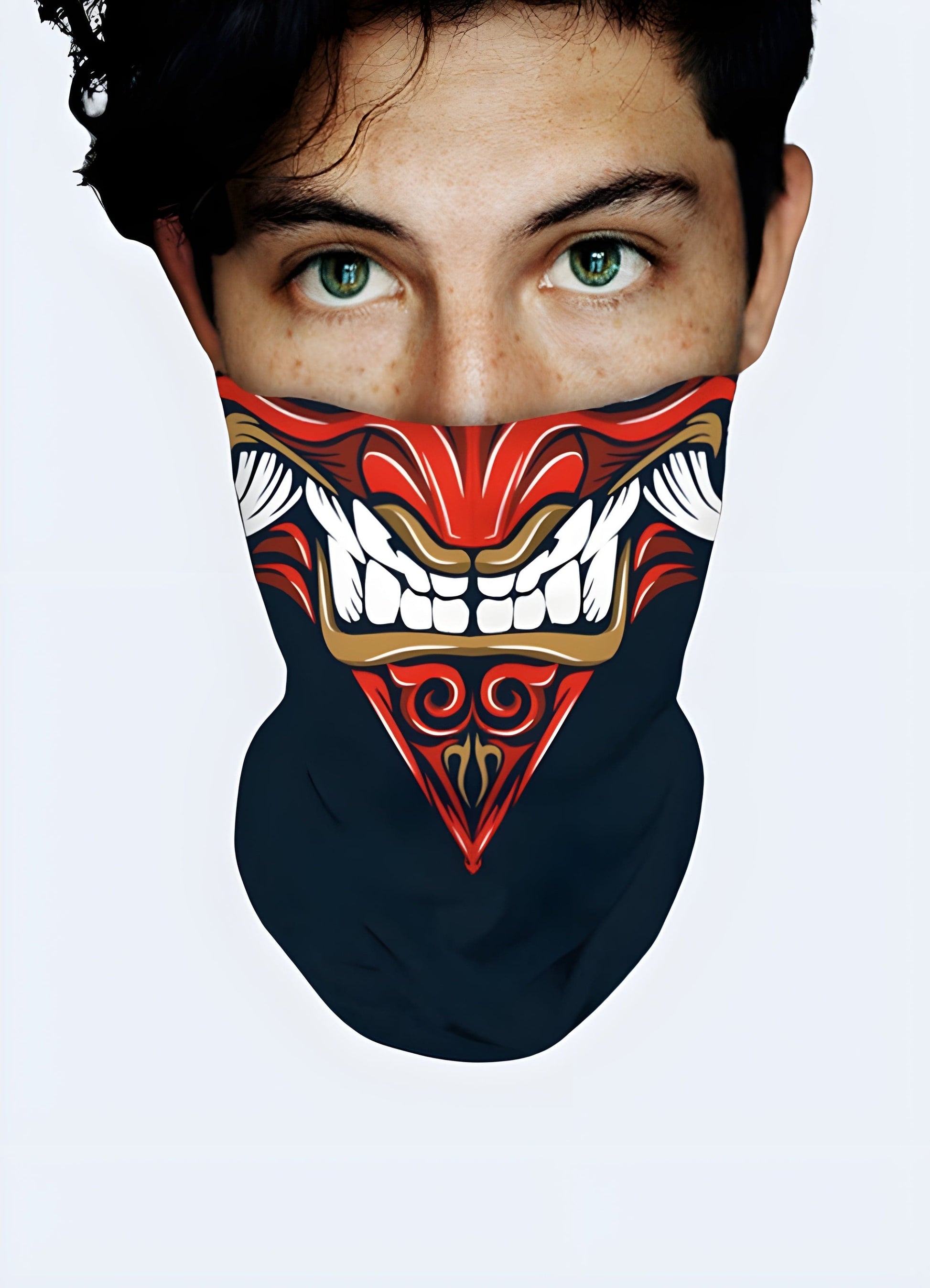 With a stylish face mask as the canvas, we've painted a beautiful, handcrafted red design UK.