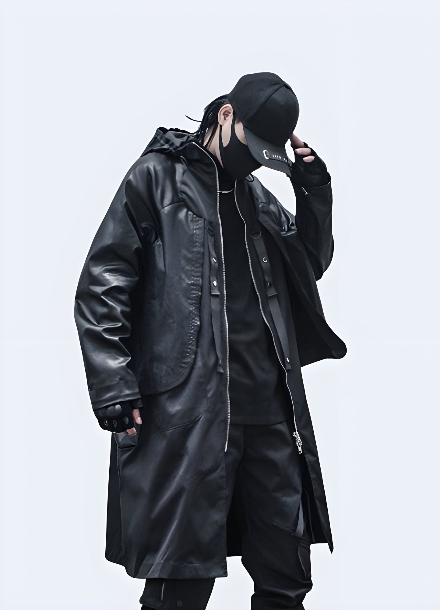 Man wearing a streetwear trench coat, showcasing its long-lasting style and versatile appeal, perfect for UK consumers seeking a timeless yet contemporary outerwear option.