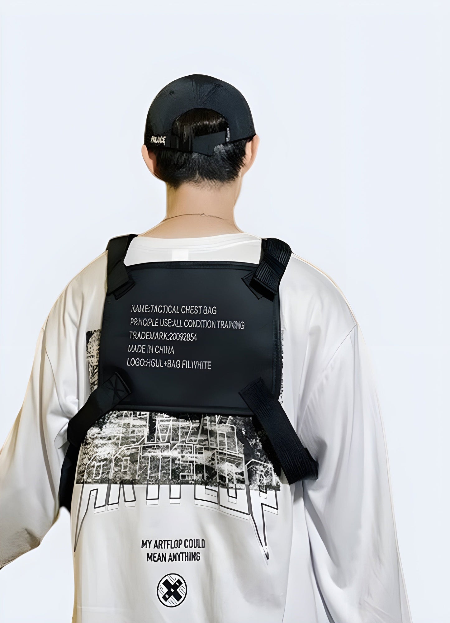 Men displaying the back view of a tactical chest rig bag, emphasizing its ergonomic design for UK adventurers.