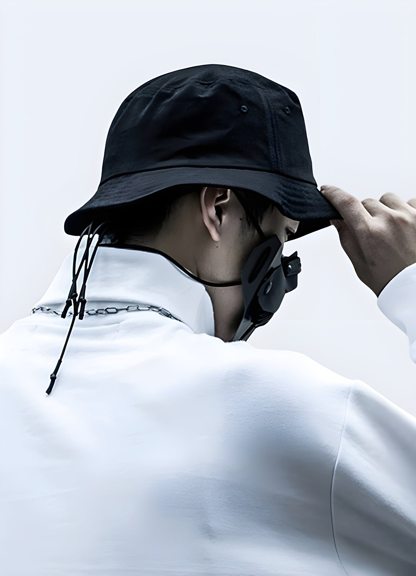 Men wearing streetwear bucket hat from the back side view in the UK.