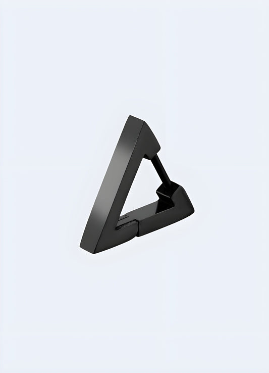 Minimalist techwear earrings from the UK, embodying sleek, futuristic design elements.