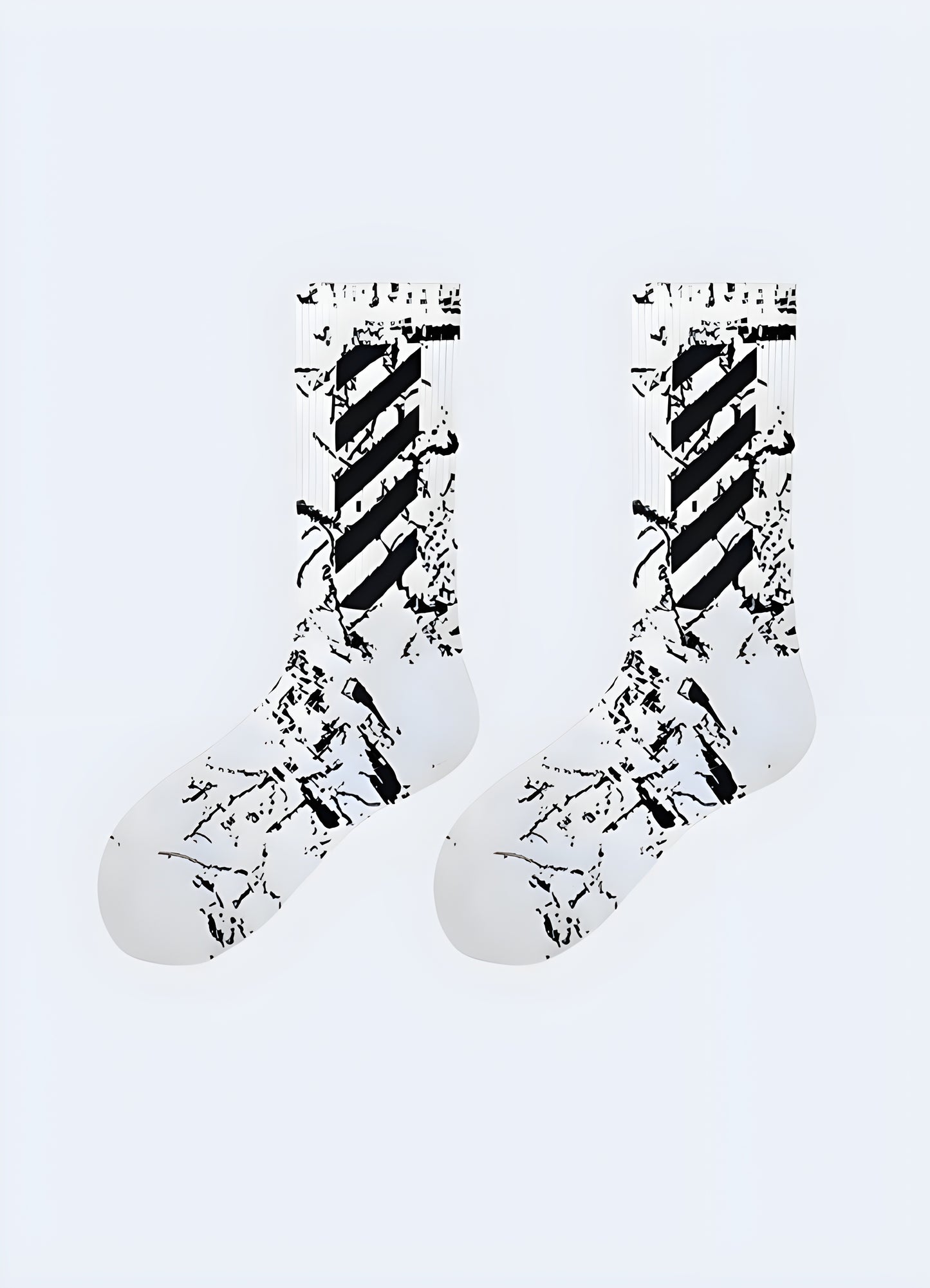 Eye-catching black ninja tech socks with a futuristic cyber design, tailored for UK tech enthusiasts.