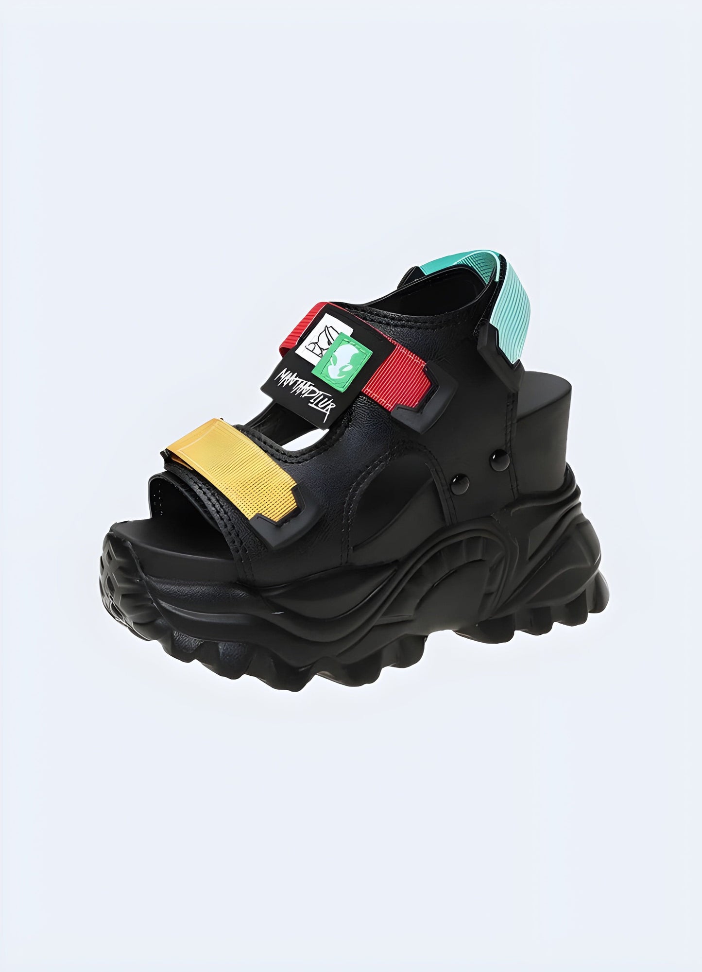 Platform chunky sandals with a bold and trendy design, perfect for adding height and making a fashion statement while ensuring comfort and stability.