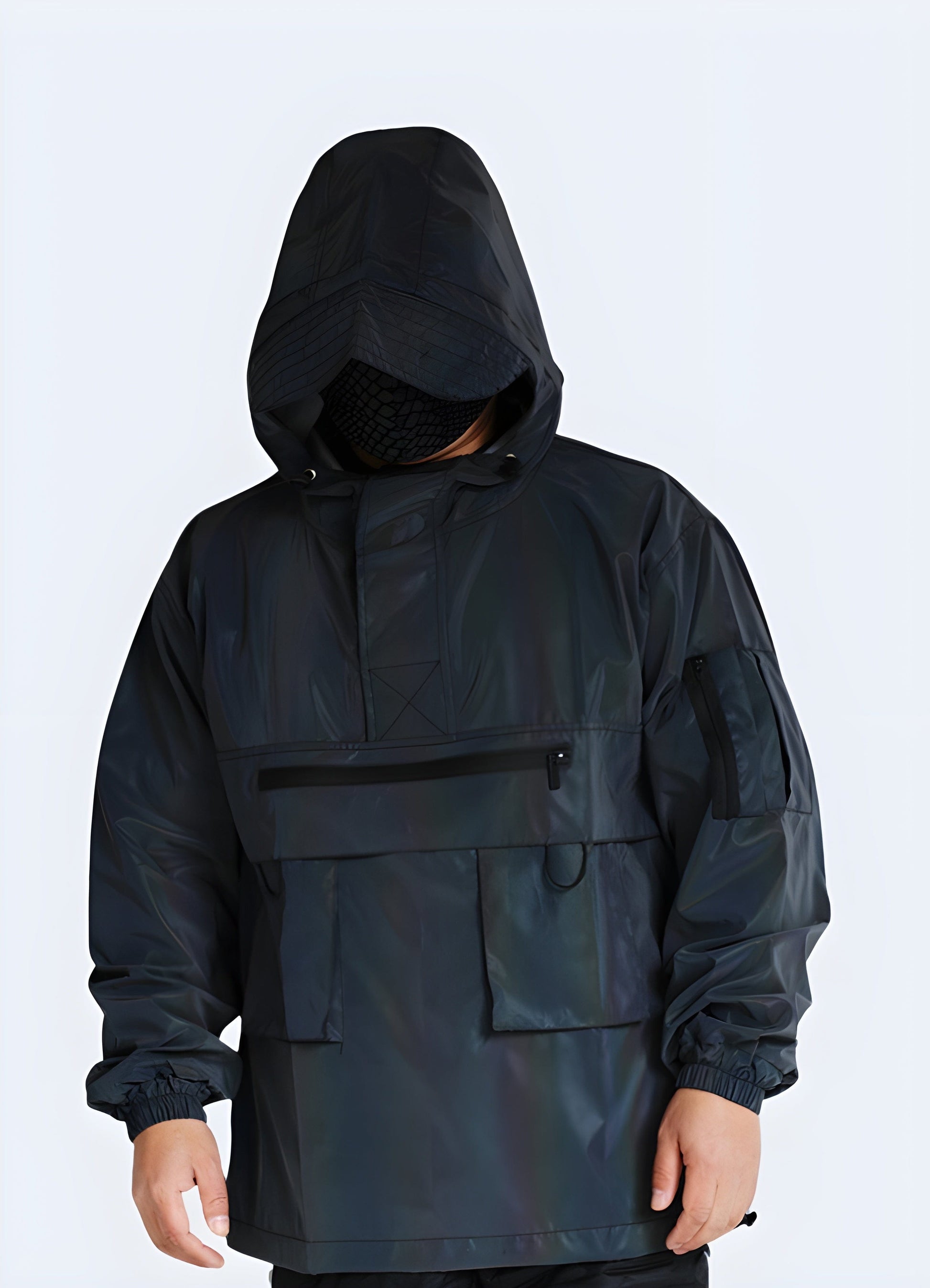 Trendy reflective jacket for streetwear fashion, combining high-visibility safety features and urban style for UK's fashion-forward individuals.