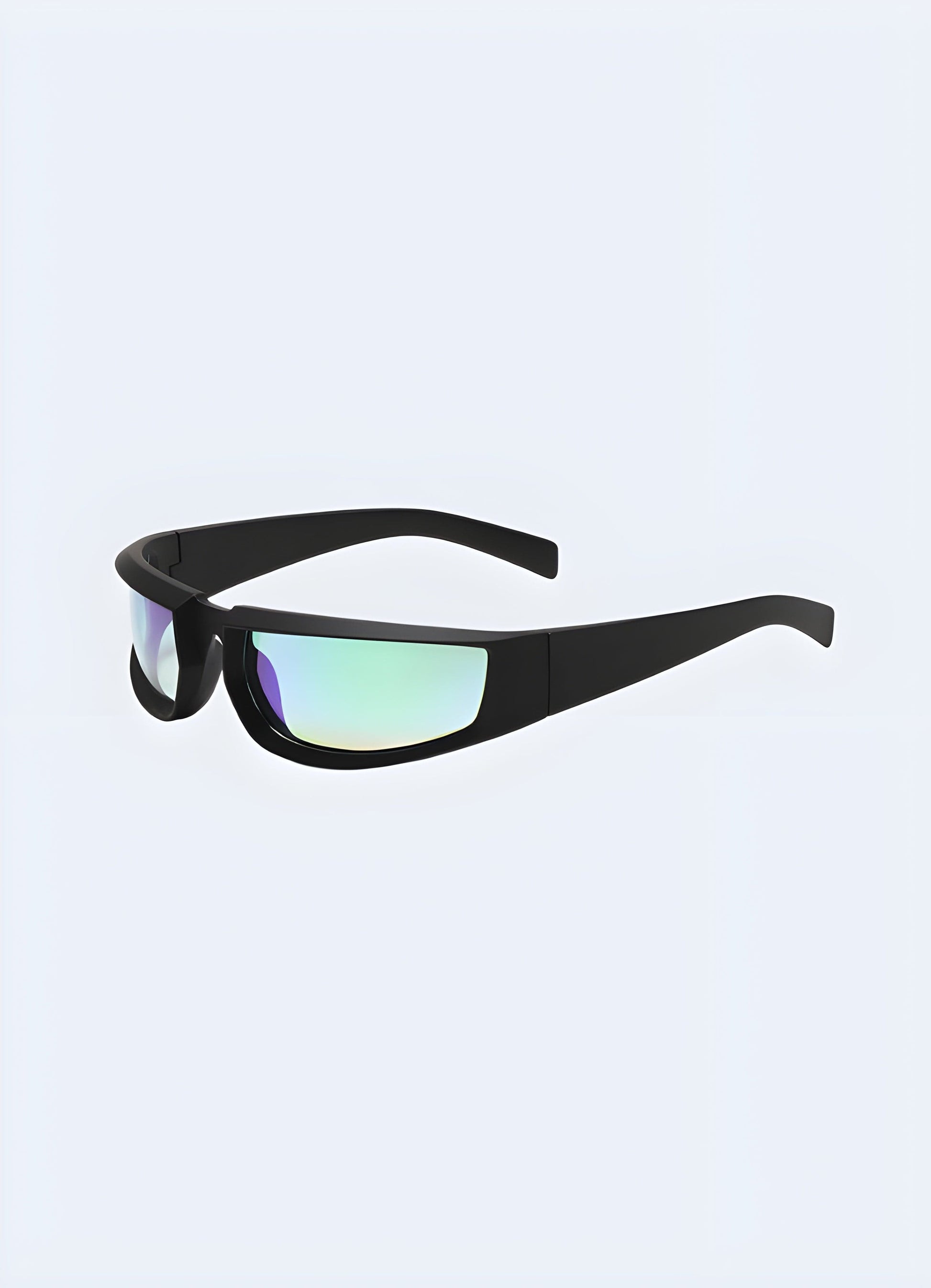 Retro punk sunglasses with blue lenses, showcasing a vintage and edgy style, available in the UK.