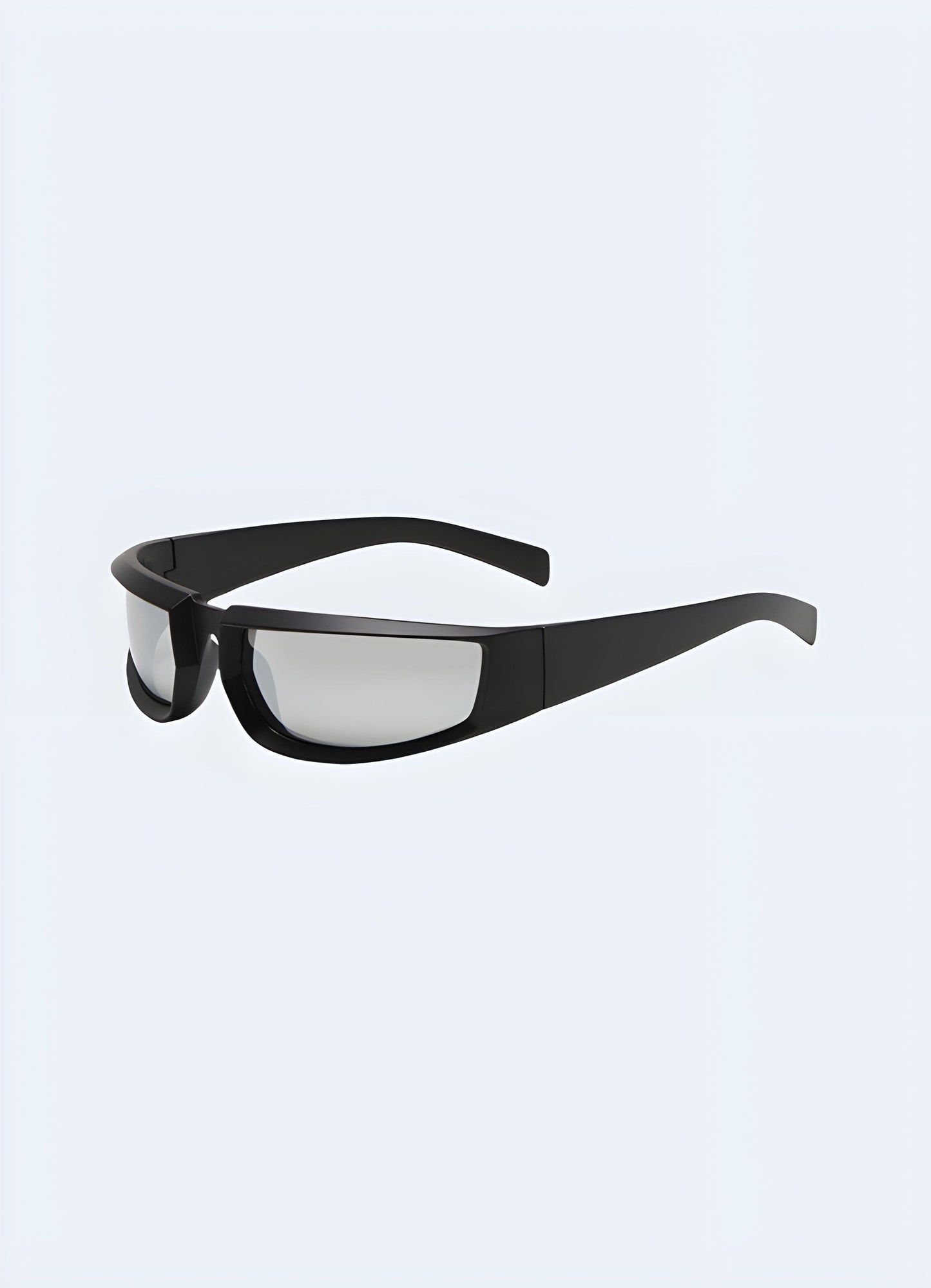 Retro punk sunglasses with grey lenses, offering a stylish and nostalgic look, viewed from the front in the UK.