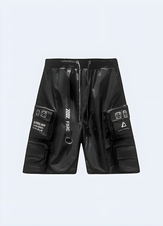 Unique ribbon shorts for man, featuring an eye-catching design and unconventional style, perfect for making a bold statement in the UK fashion scene.