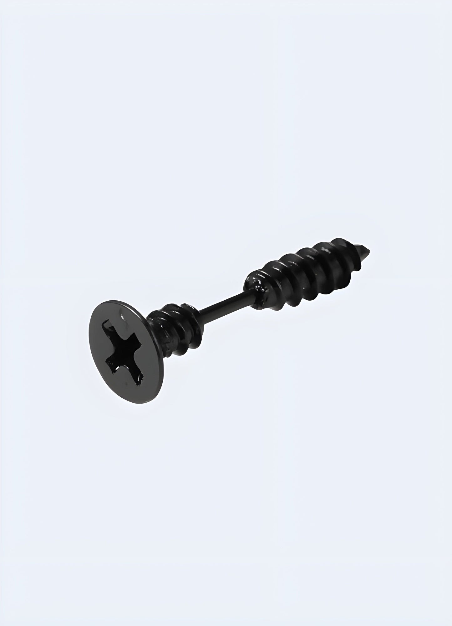 Industrial-style screw-shaped techwear earring from the UK, featuring a sleek and minimalist design.