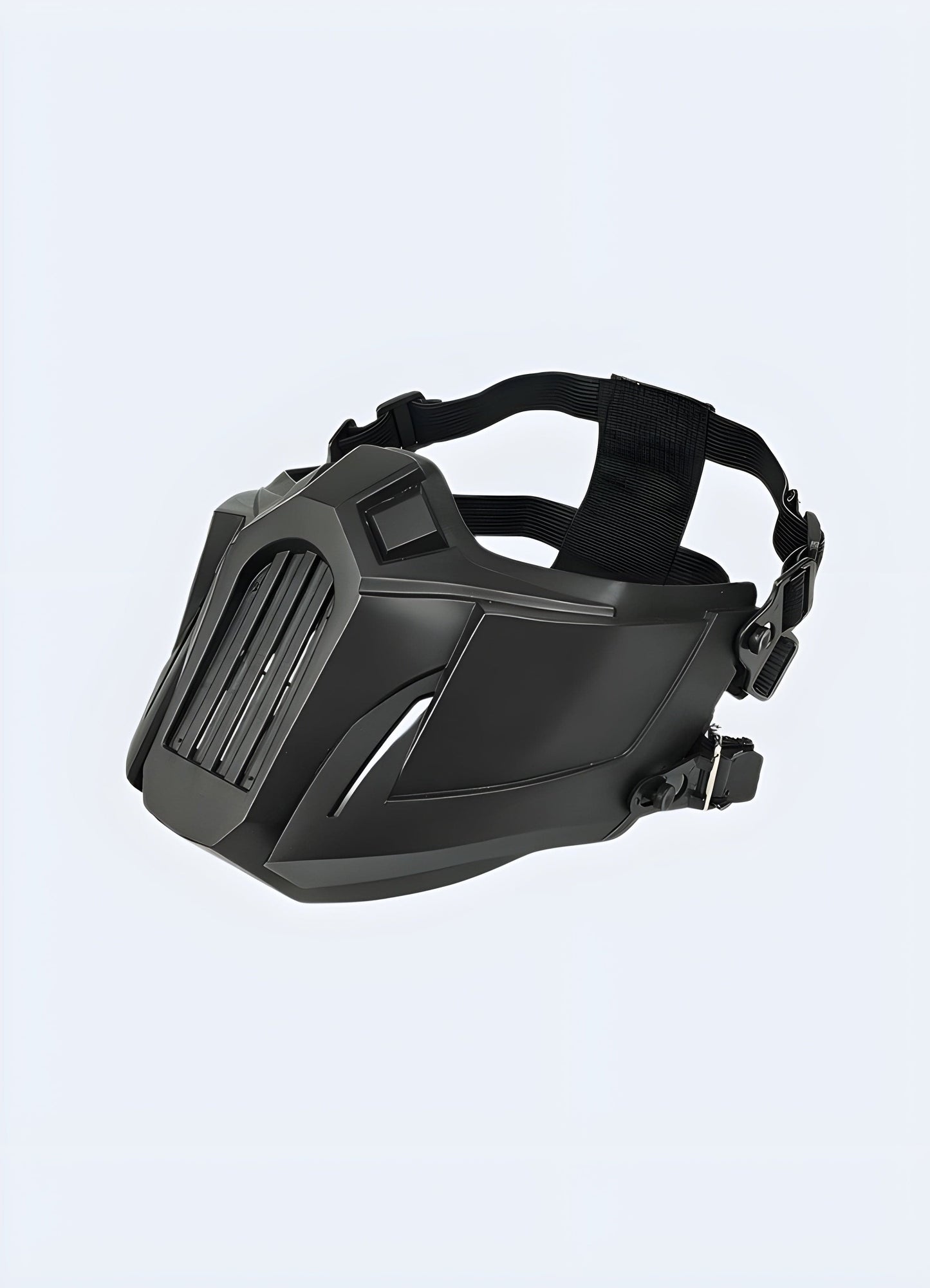 Side view of shadow infiltrator mask demonstrating its sleek and covert profile.