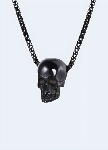 Creepy spinal cord pendant stainless steel metal skeleton necklace black UK.