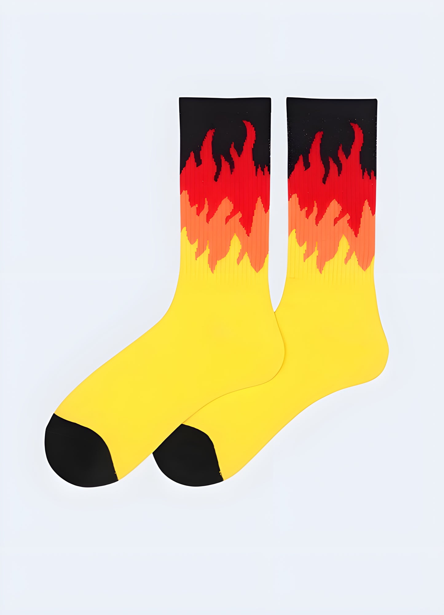 Socks with bold flame designs, perfect for adding a fiery and edgy touch to your UK streetwear style.