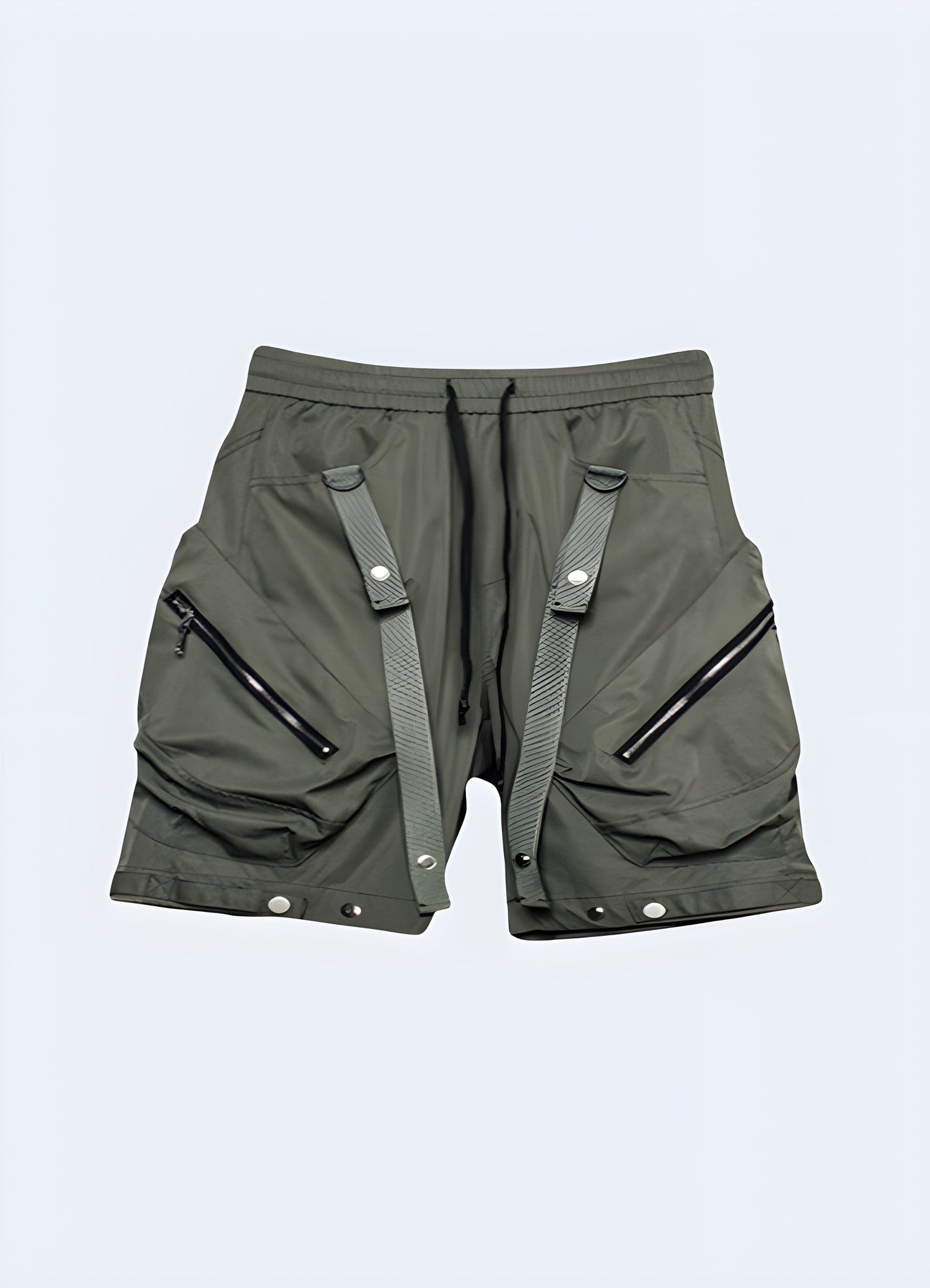 Front view of green technical shorts, featuring a stylish color and functional design, suitable for various activities in the UK.