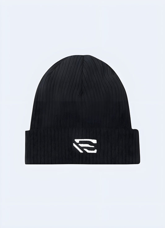 Techwear knit beanie in the UK, featuring a stylish and functional design perfect for cold weather.