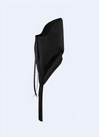 A side view of a techwear neck gaiter, showcasing its sleek and functional design, available in the UK.