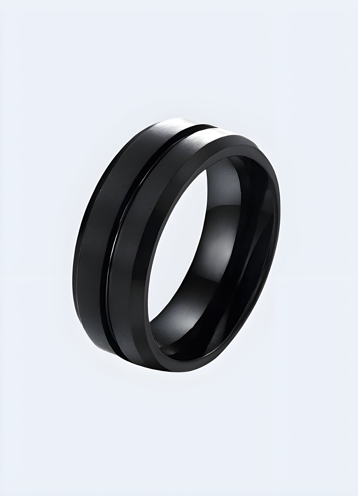 Techwear ring, UK, showcasing its sleek and futuristic design.