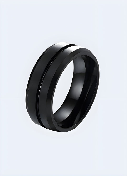 Techwear ring, UK, showcasing its sleek and futuristic design.