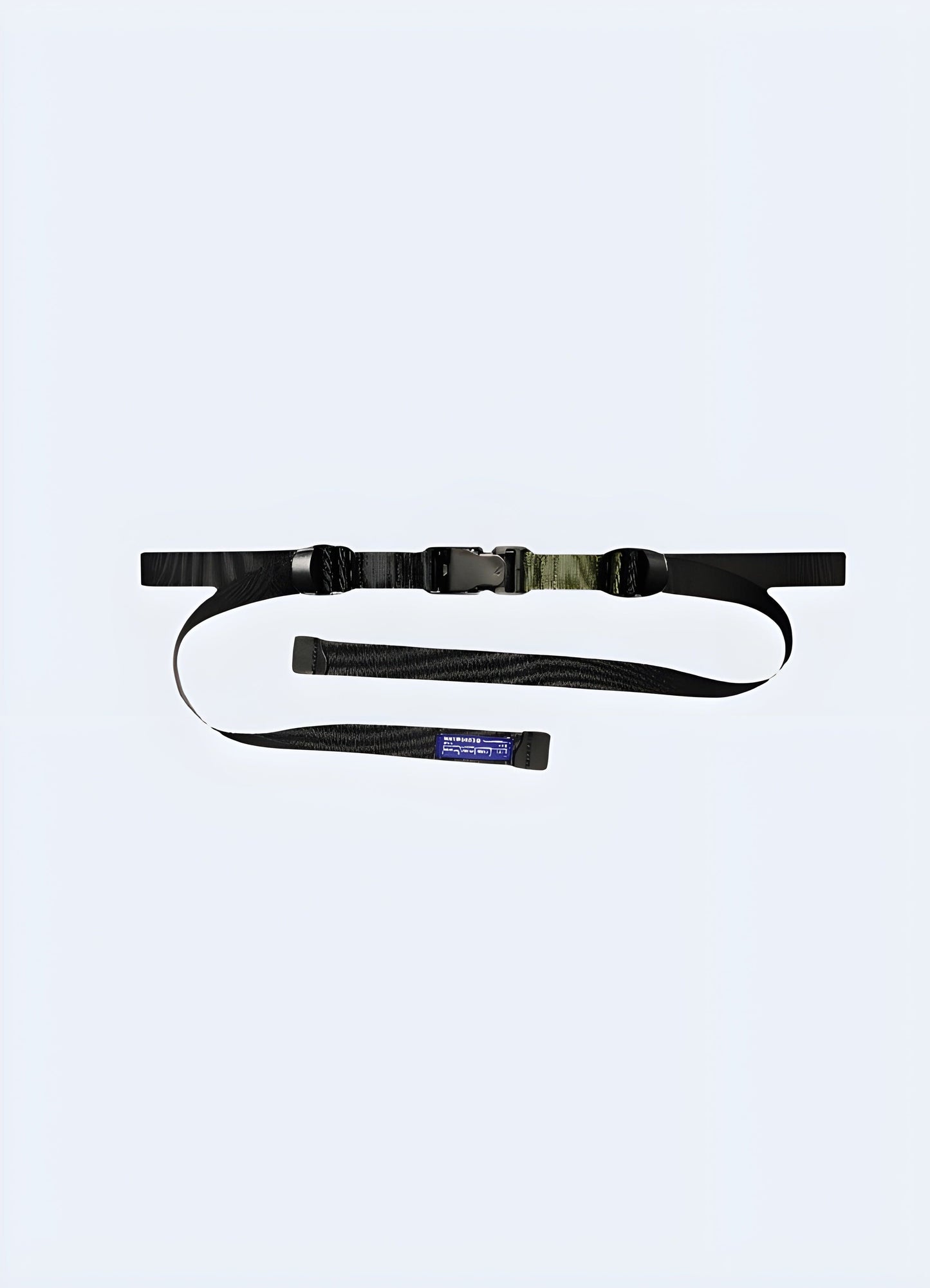 Front view of an urban ninja belt with a sleek design, showcasing a single-sided belt with a modern, tactical look, inspired by urban styles in UK.